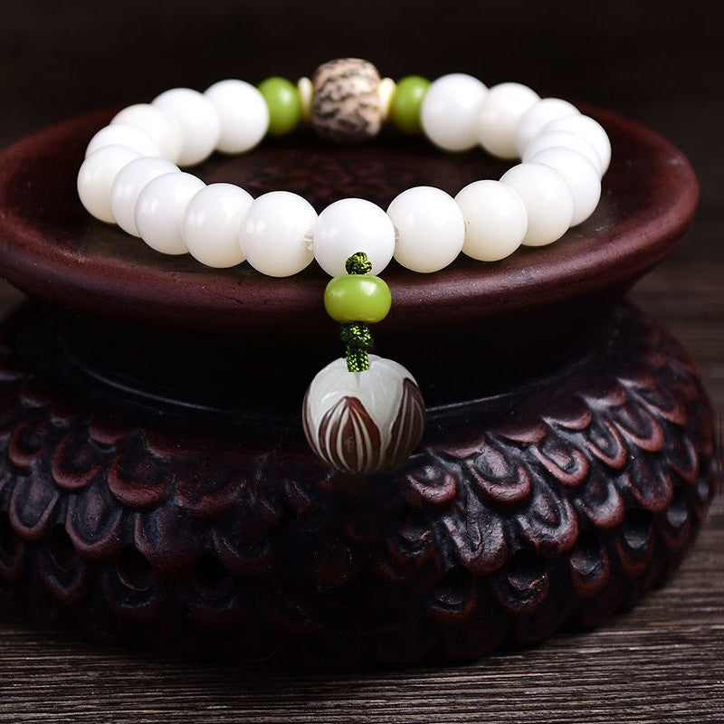 White Jade Bodhi Bracelet For Men And Women