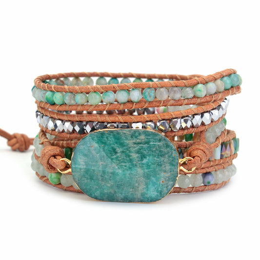 Clan Wind Blue Ocean Stone Bracelet Hand Attack Beaded Bracelet
