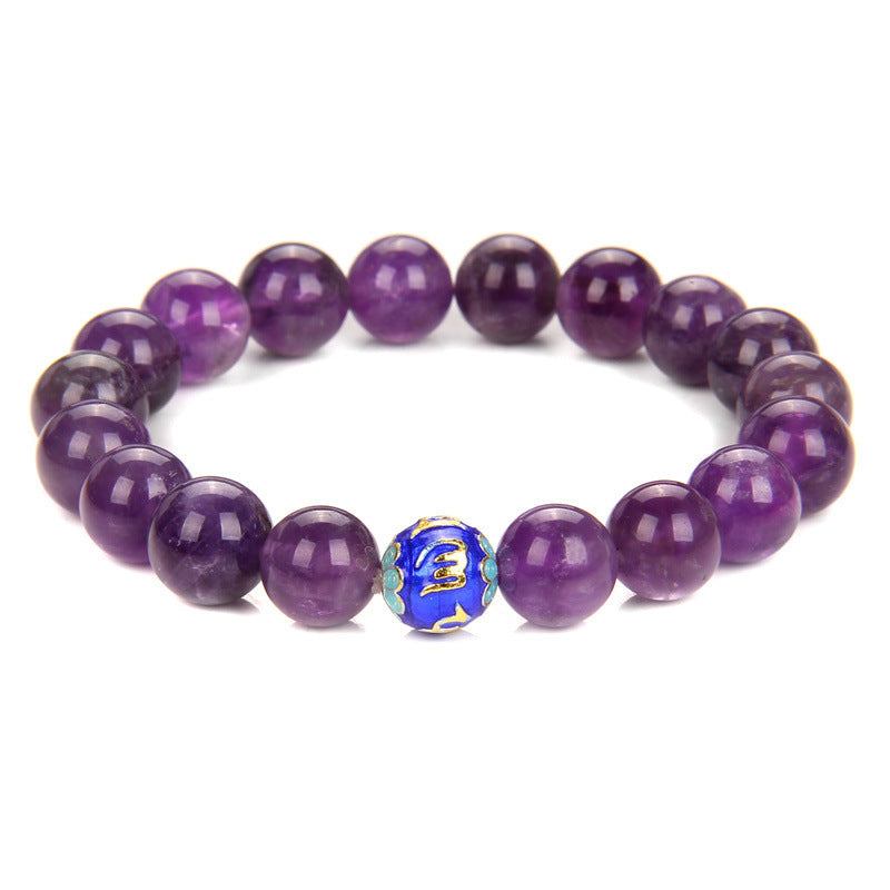 Male Enamel Beads Colorful Agate Stone Bracelet