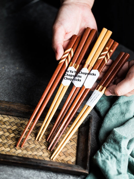 Japanese Mortise Style Chopsticks Gift Wooden Bowl Chopsticks Simple Rice Bowl Chopsticks