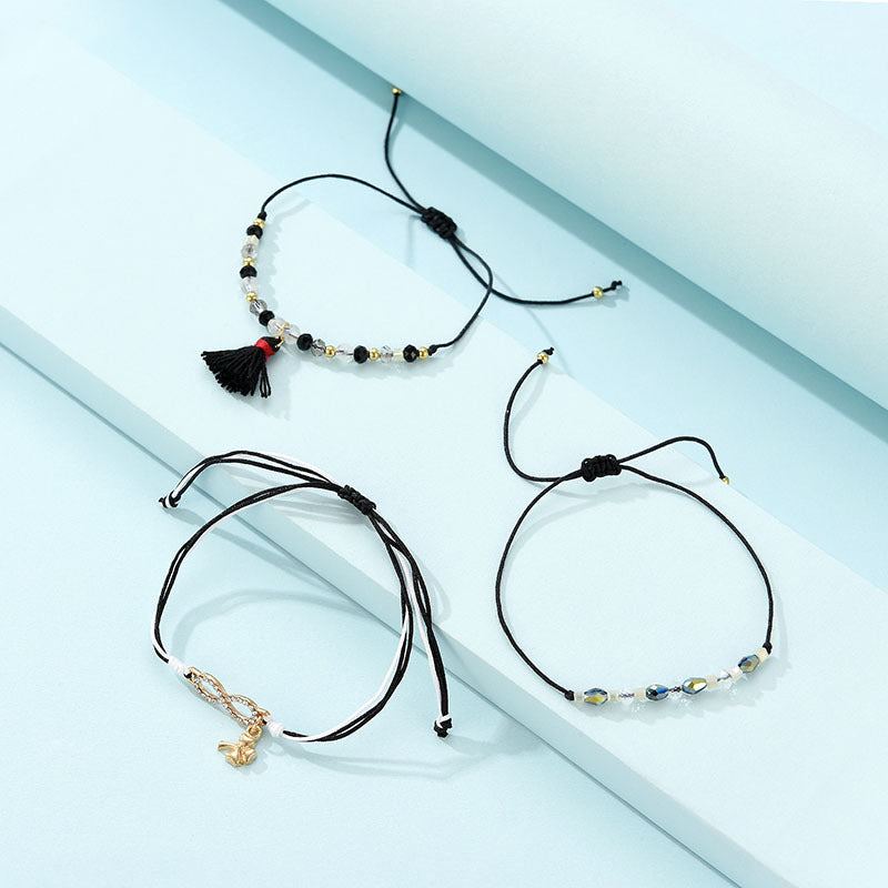 Personalized Ethnic Style Rice Beads And Beaded Dual-use Short