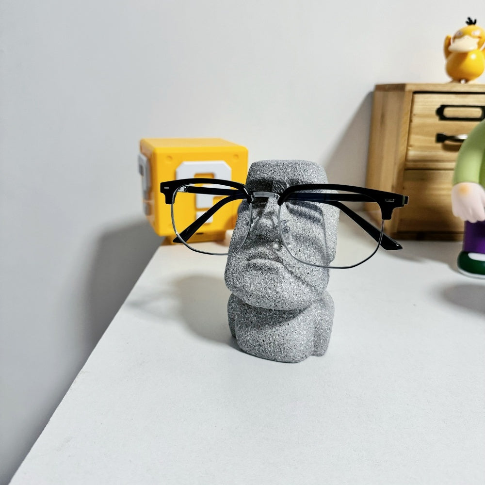 Moai Stone Statue Decoration Creative Glasses Bracket