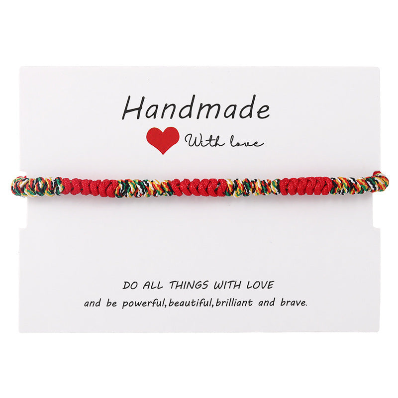 Simple And Generous Hand-woven Adjustable Couple Friendship Red String Bracelet