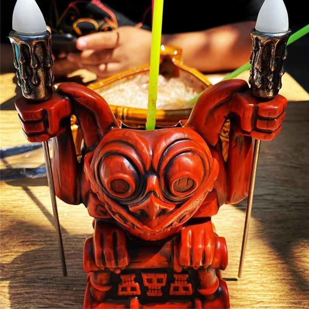 Tribal Red Water Cup Utensils Luminous Decoration Resin Crafts