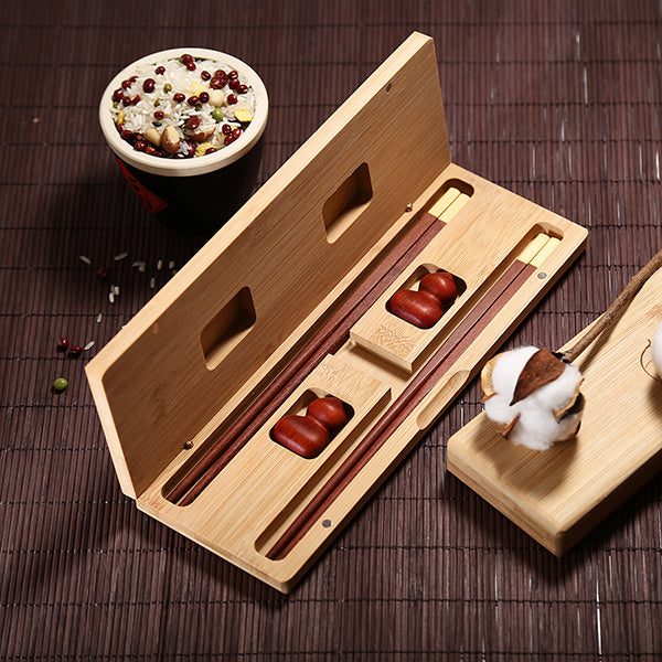 Chinese Mahogany Chopsticks Lettering Solid Wood Box Set Gift Chopsticks Custom Gift Box Wedding Lettering Public Chopsticks Birthday Gift