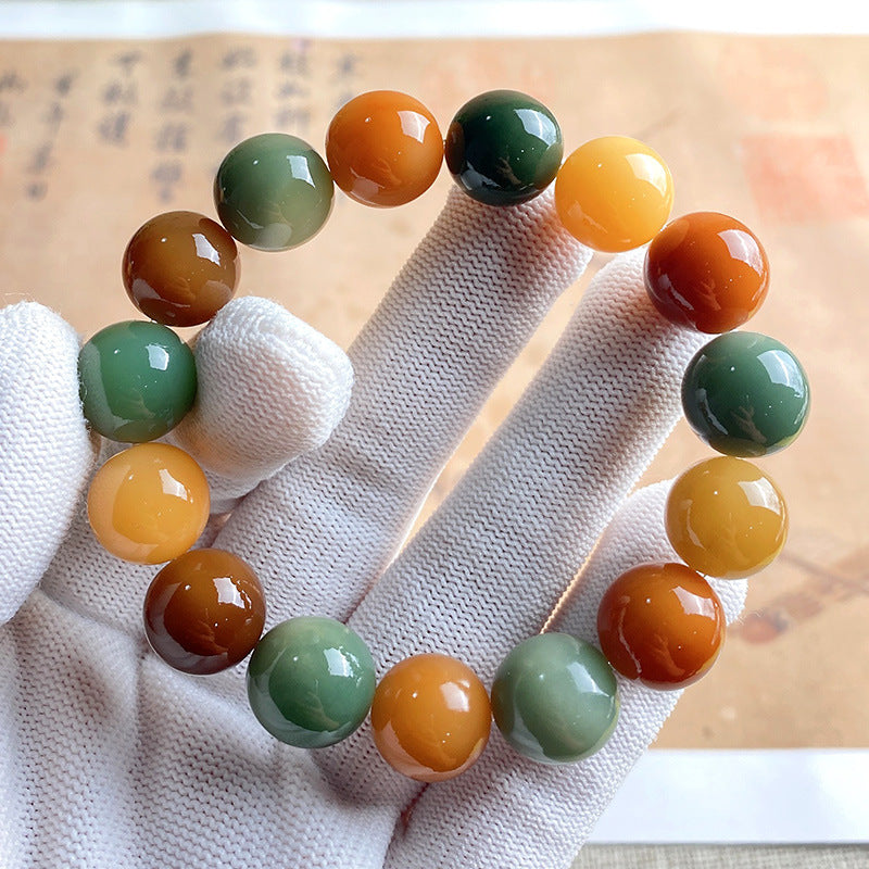 Natural Fashion White Jade Bodhi Root Bracelet