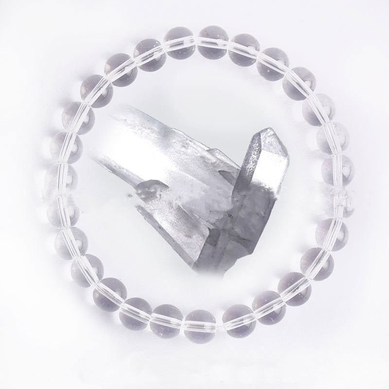 Hand Polished 8mm Natural Round Stone Beads Unisex Vintage Bracelet