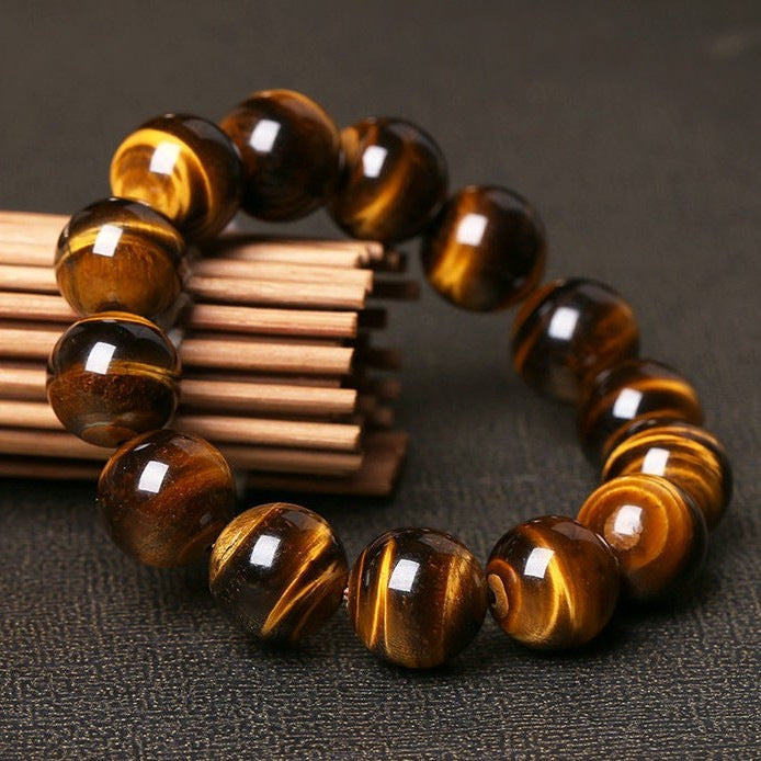 Buddha Beads Domineering Simple Tiger Eye Bracelet Men