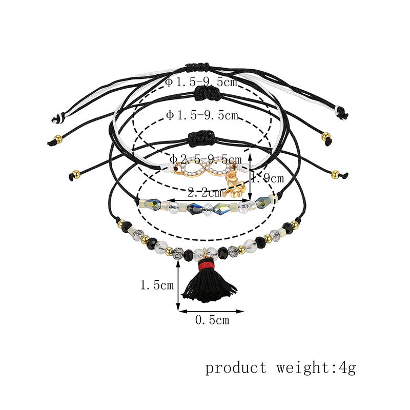 Personalized Ethnic Style Rice Beads And Beaded Dual-use Short