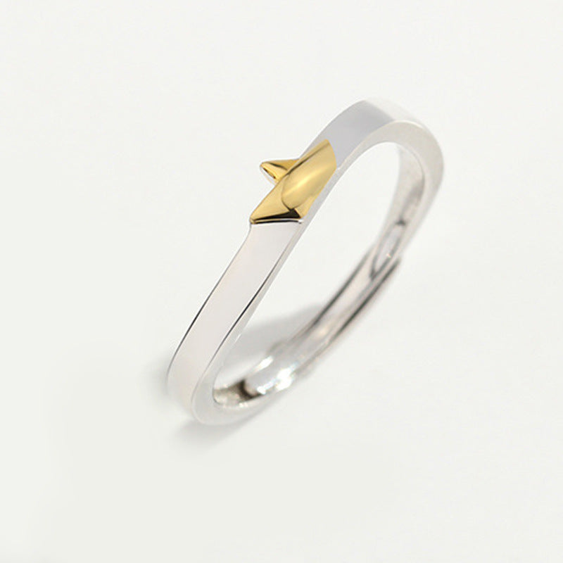 Fashion Retro Ship Reflection Couple Rings