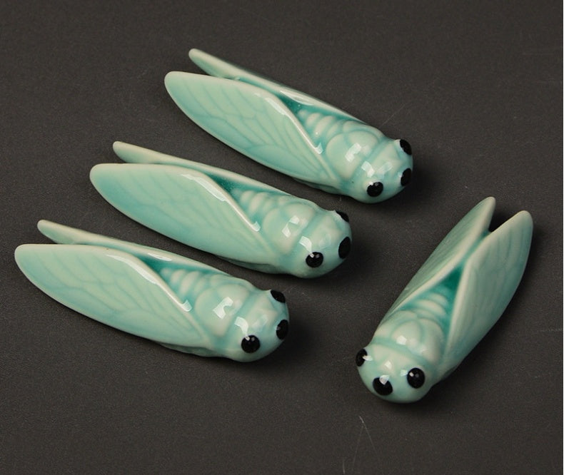 Ceramic crafts summer cicada chopstick rest