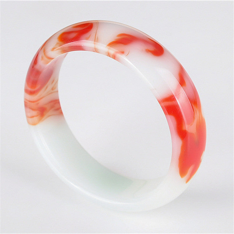 Hetian Suet Red White Jade Jinsi Jade Chicken Blood Bracelet