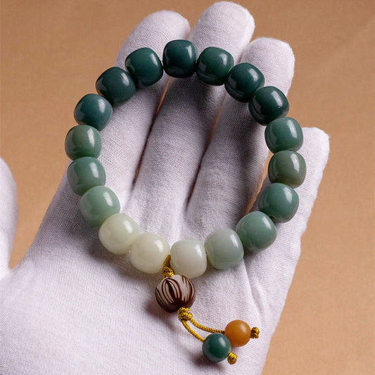 Natural Vaginal Skin Weathered Green Bodhi Root Bracelet