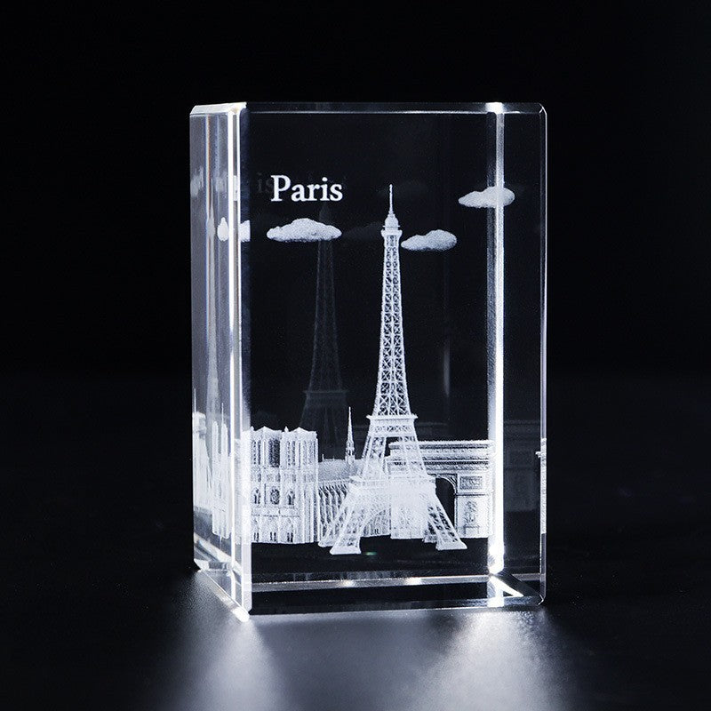Interior Carving 3D Animal Series Crystal Statue Tourist Souvenir