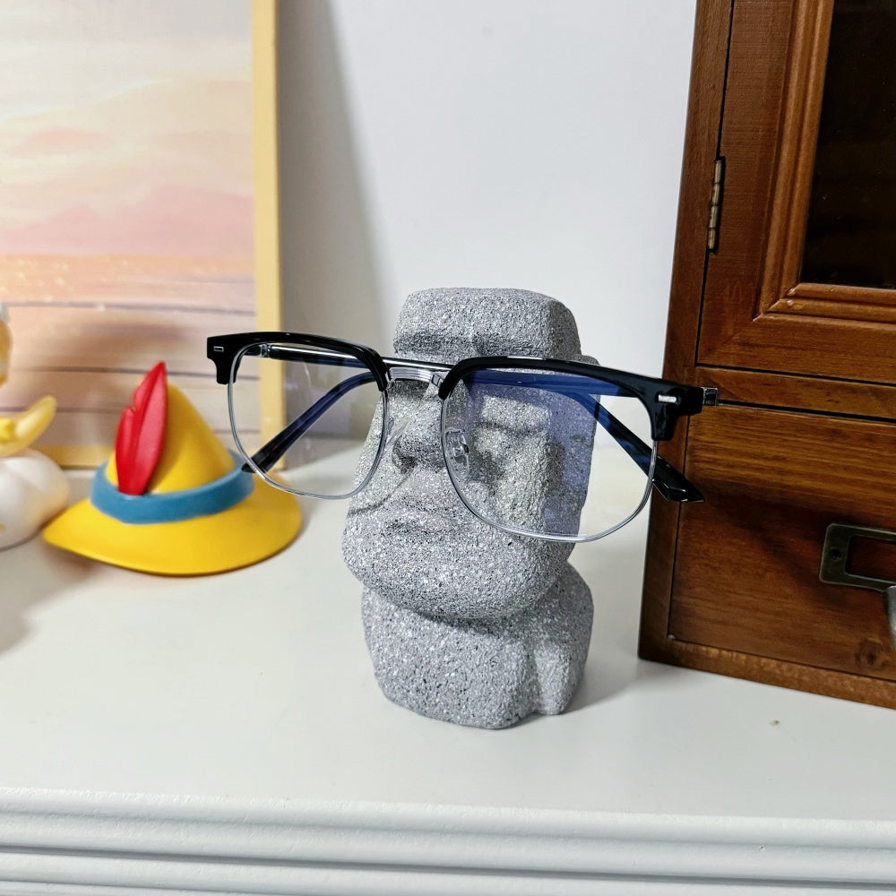 Moai Stone Statue Decoration Creative Glasses Bracket