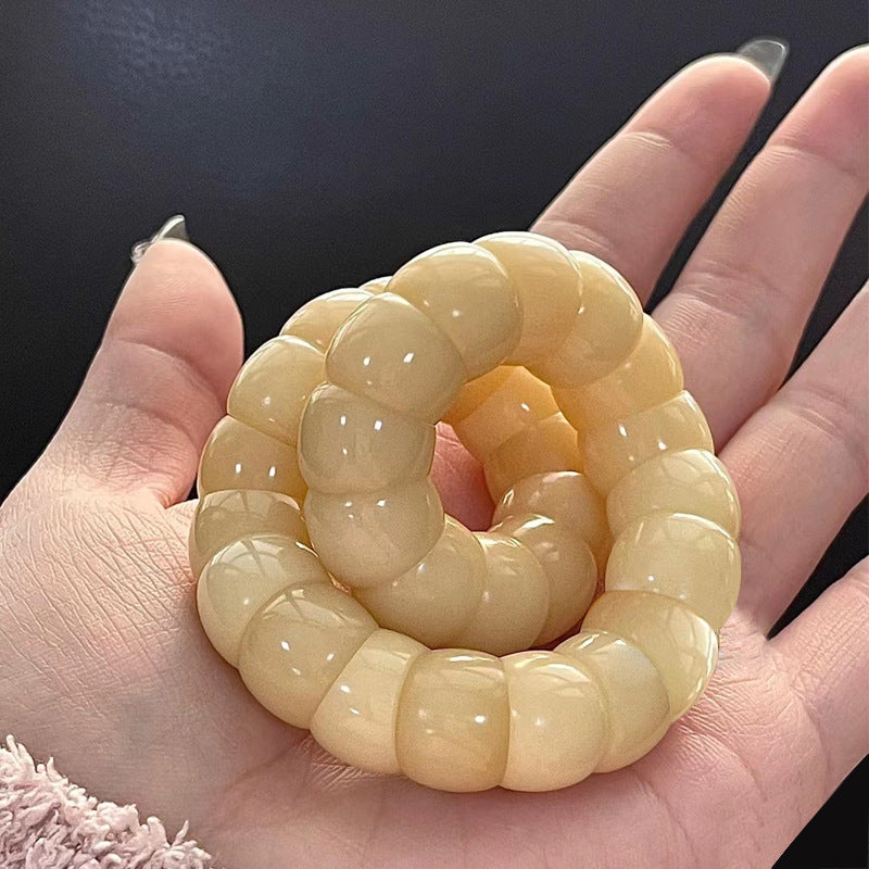 Little Lime Pork Intestine Hand Toy Pliable Temperament Prayer Beads Bracelet