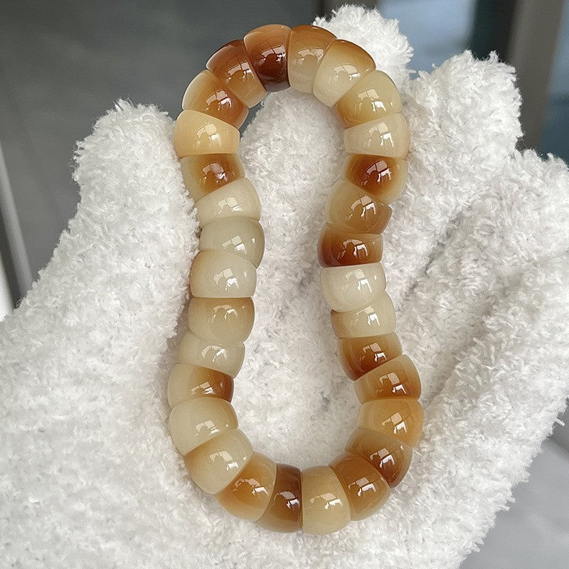 Little Lime Pork Intestine Hand Toy Pliable Temperament Prayer Beads Bracelet