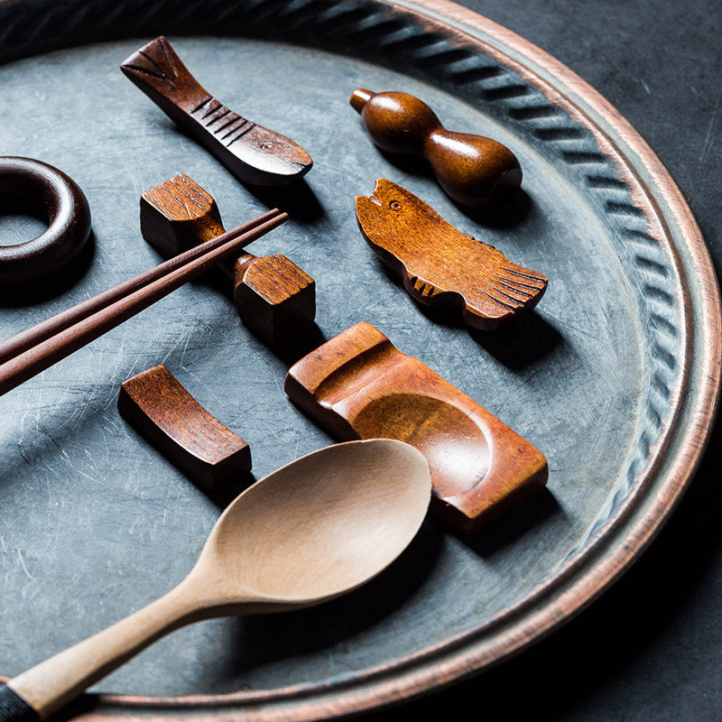Japanese Style Wooden Chopsticks Shelf Spoon Bracket Creative Simple