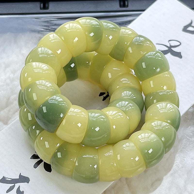 Little Lime Pork Intestine Hand Toy Pliable Temperament Prayer Beads Bracelet