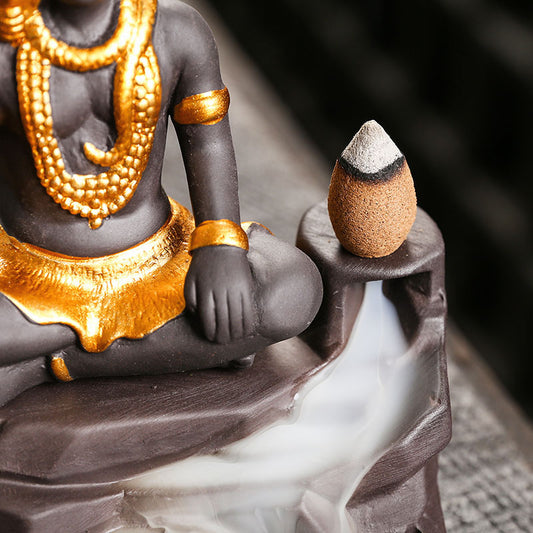 Buddha Statue Zen Home Crafts Decoration Creative Incense Burner