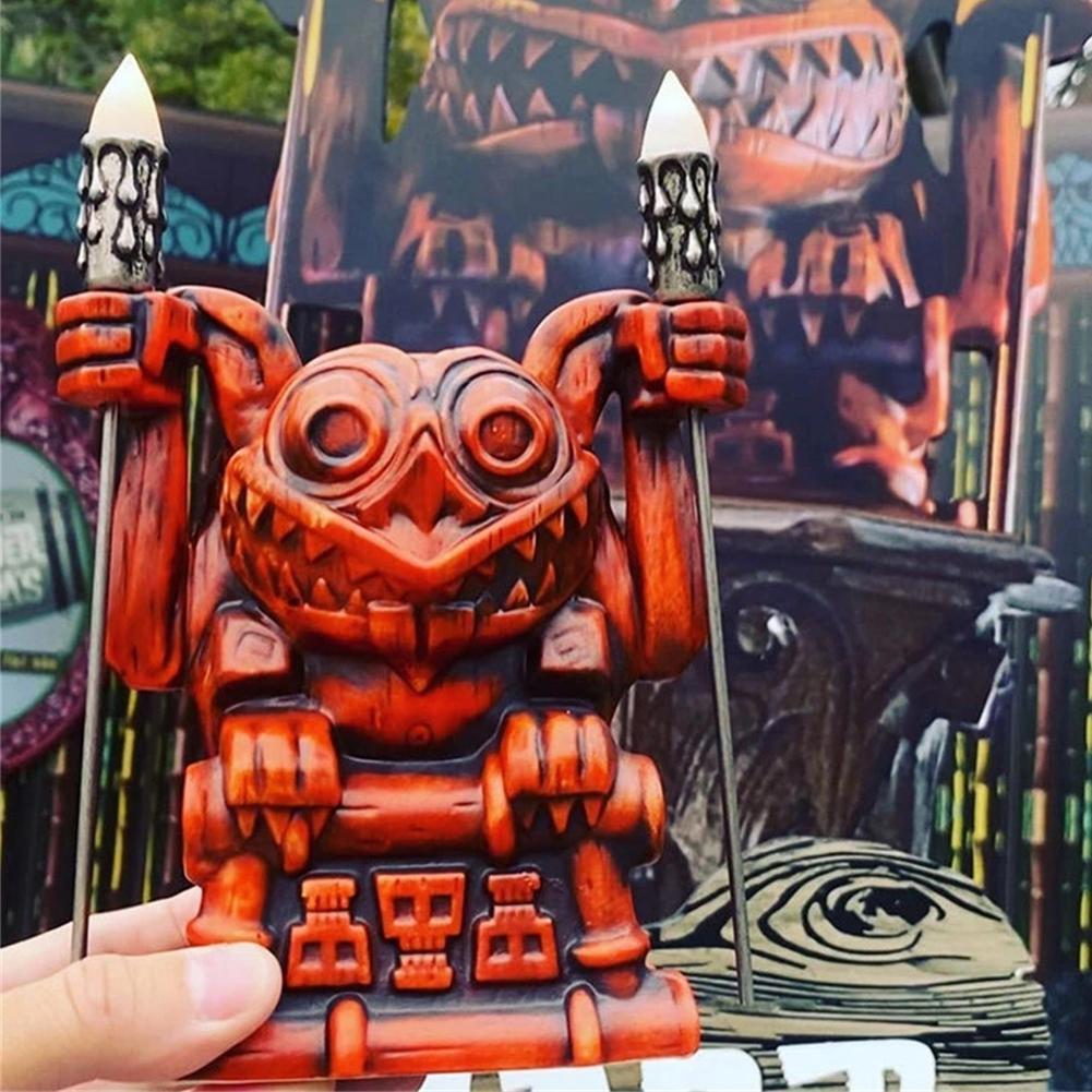 Tribal Red Water Cup Utensils Luminous Decoration Resin Crafts