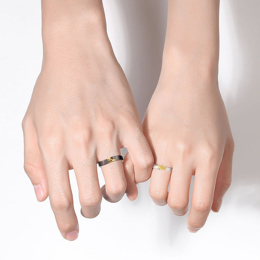 Fashion Retro Ship Reflection Couple Rings