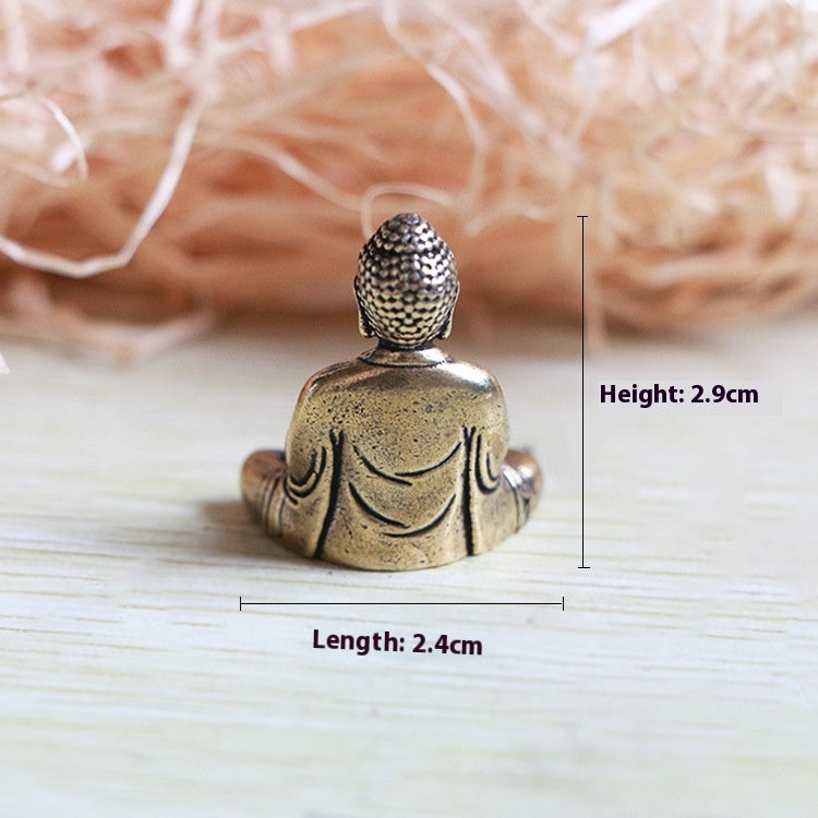 Brass Buddha Statue Mini Sakyamuni Buddha Car Decoration