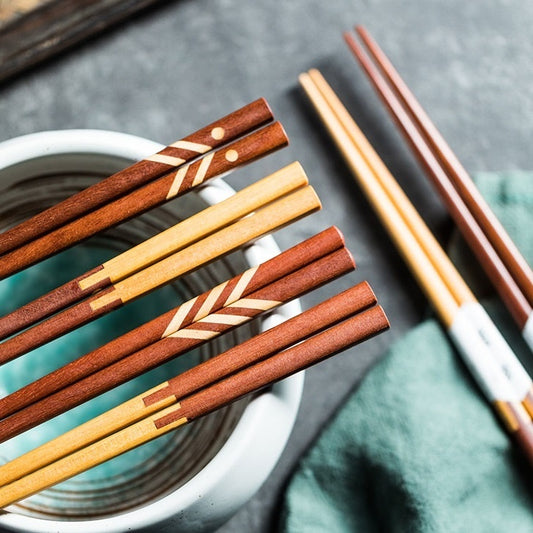 Japanese Mortise Style Chopsticks Gift Wooden Bowl Chopsticks Simple Rice Bowl Chopsticks