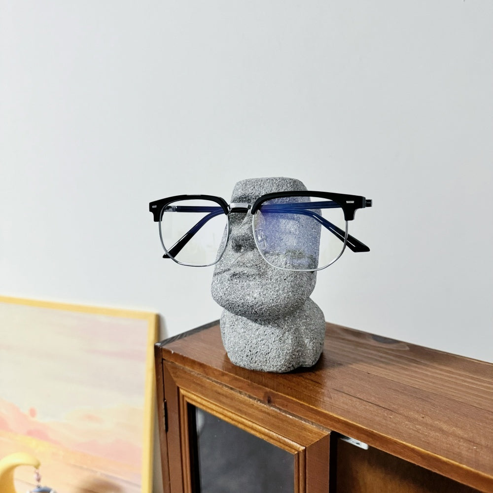 Moai Stone Statue Decoration Creative Glasses Bracket