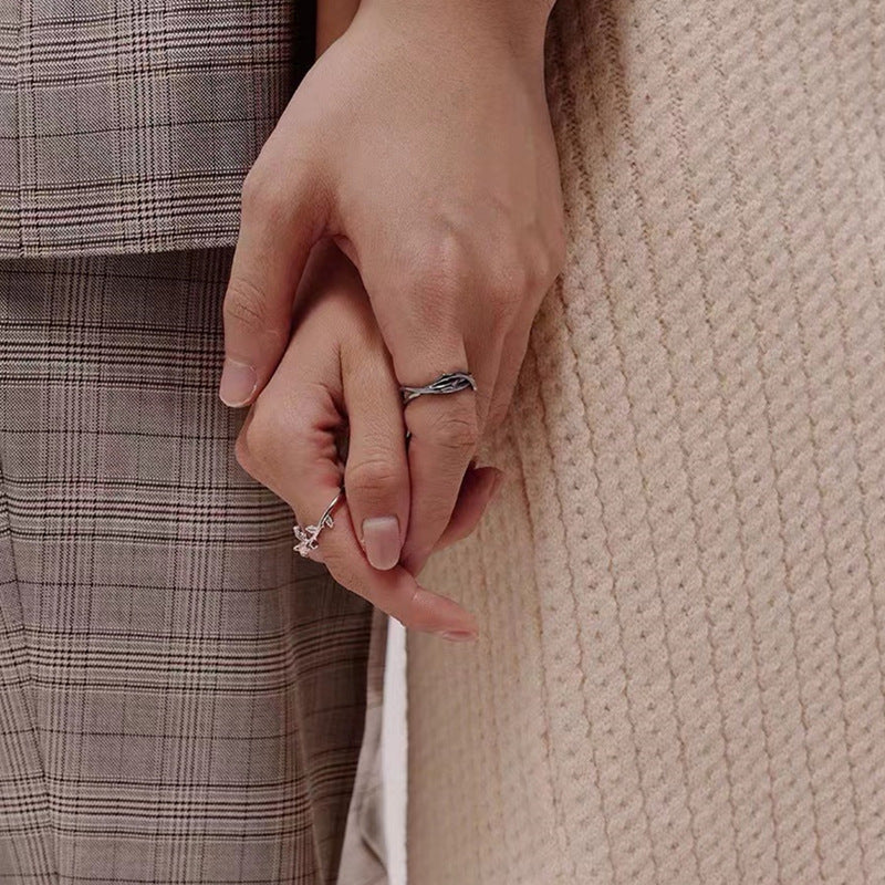 Thorns And Roses Couple Rings Pair
