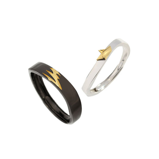 Fashion Retro Ship Reflection Couple Rings