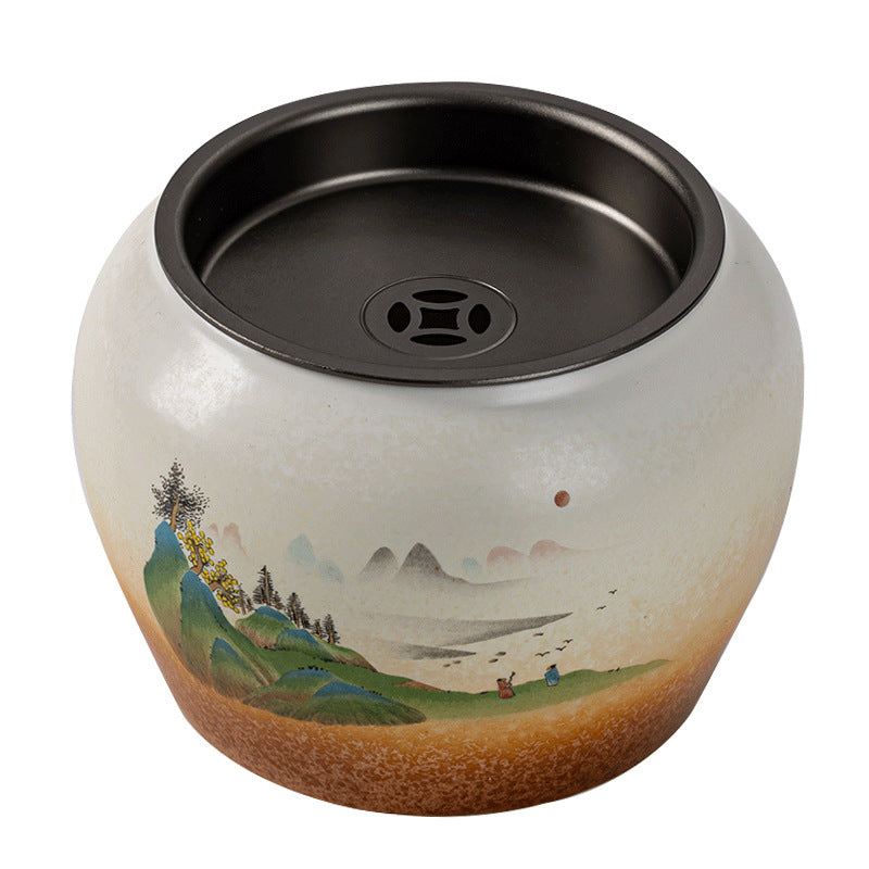 Household Ceramic With Lid Wash Tea Utensils Tea Residue Barrel
