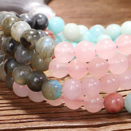 Colorful Natural Stone Necklace Bracelet Set Tianhe Flash Stone