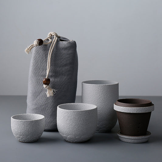 Concentric Kuai Ke Cup Portable Travel Kung Fu Tea Set Ceramic Black Pottery Water Cup Personal Office Tea Cup