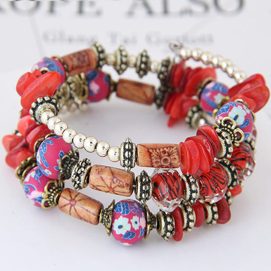 Shell Terracotta Multi-layer Winding Bracelet