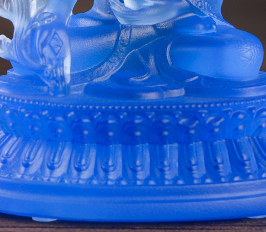 Glazed Pharmacist Buddha Statue Base Heightened Resin Ornament