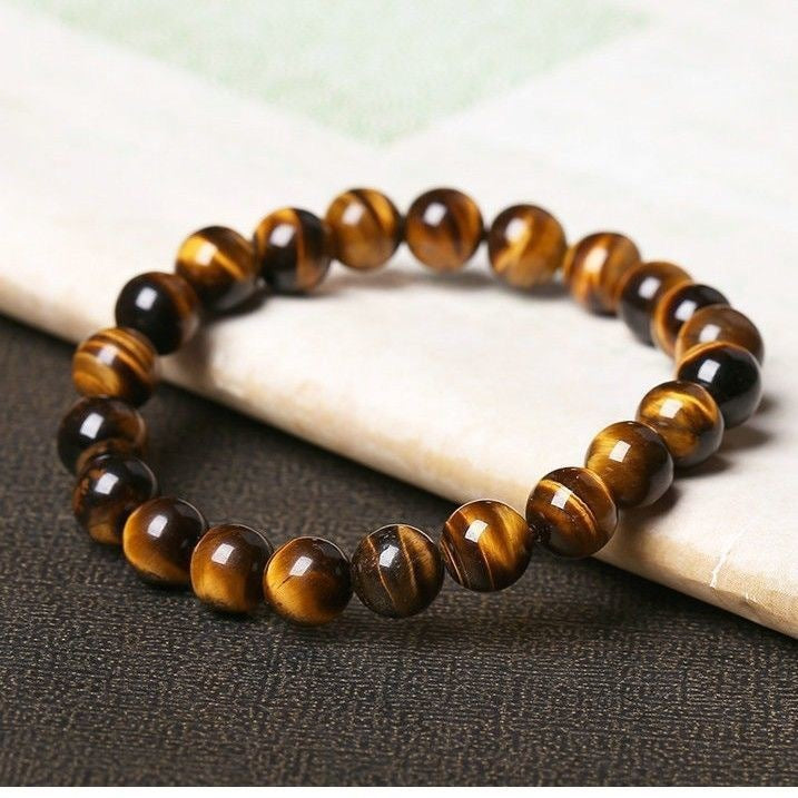 Buddha Beads Domineering Simple Tiger Eye Bracelet Men