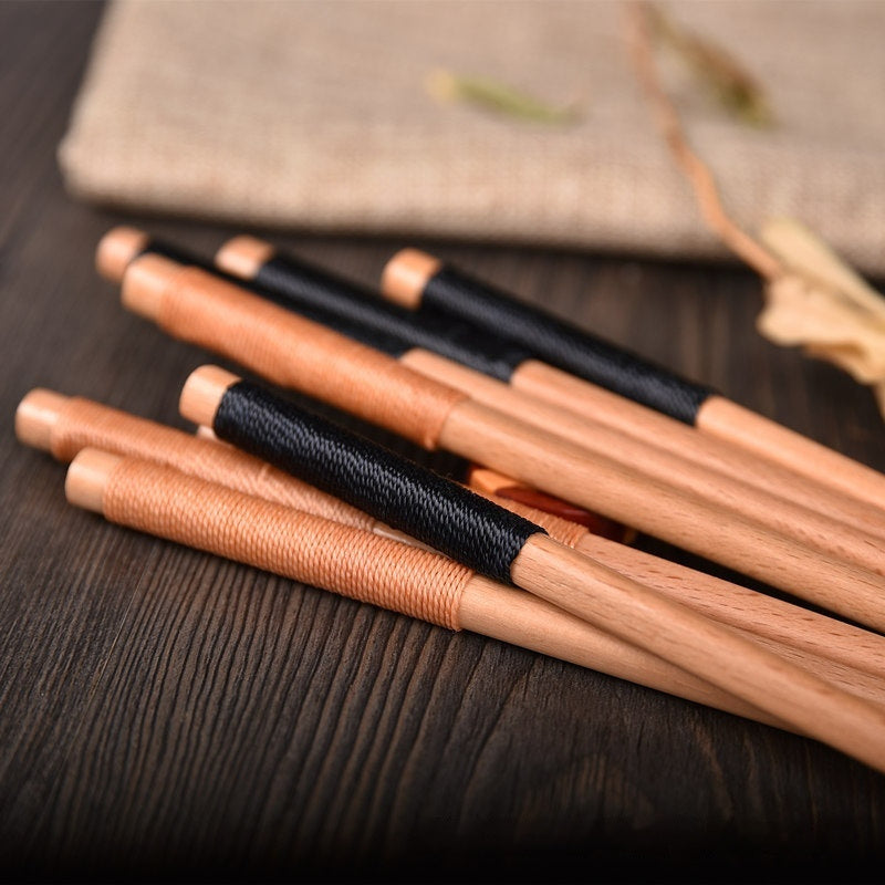 Japanese Beech Four Corners Wrapping Solid Wood Chopsticks