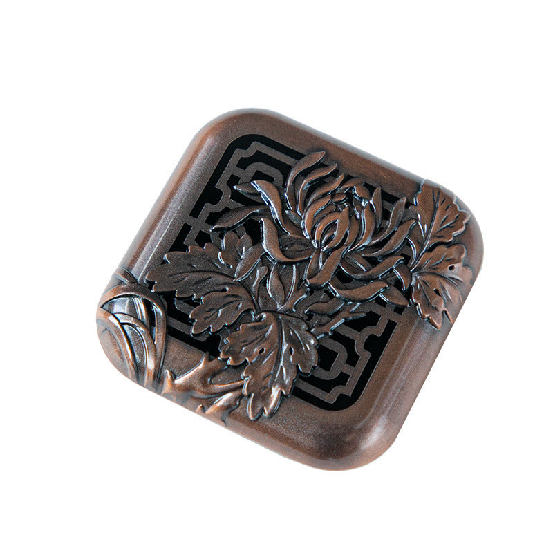 Copper Alloy Hollow Antique Mini Sandalwood Stove Tea Ceremony Utensils