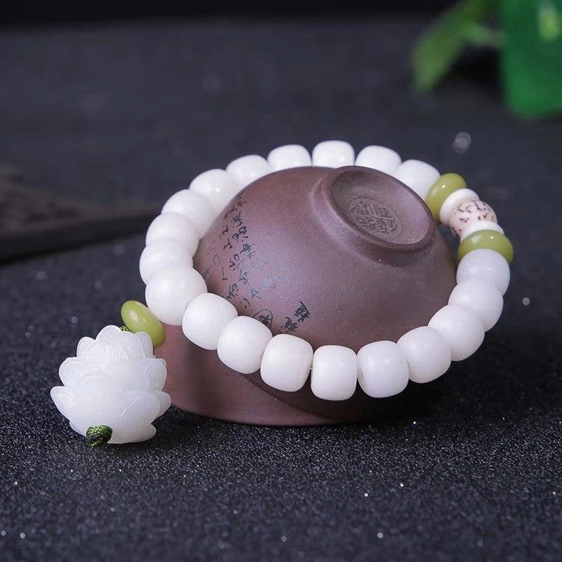 White Jade Bodhi Bracelet For Men And Women
