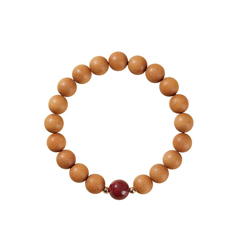 Peach Wood Bracelet Women's Crafts Single Circle