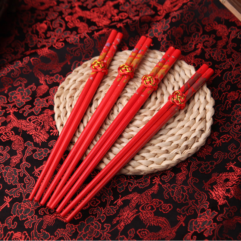 Festive Hi Dragon And Phoenix Chopsticks Wedding Supplies