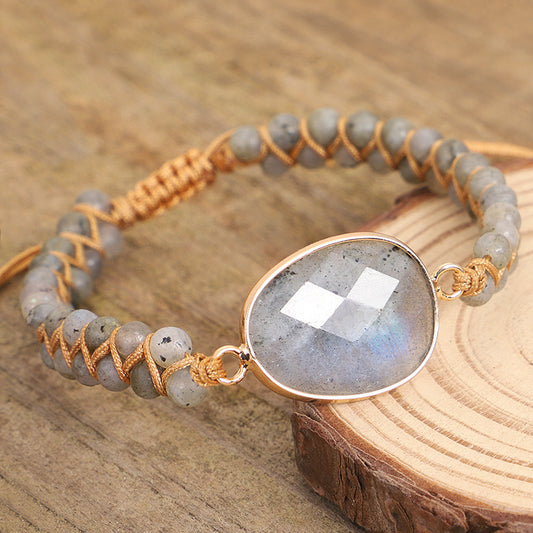 Bound Irregular Sparkling Stone Braided Bracelet