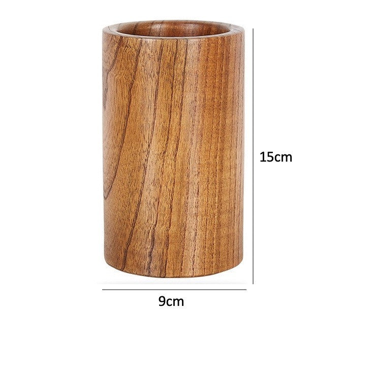 Solid Wood Chopsticks Tube Round Cage Home